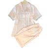 Sweet Little Fruit Ice Silk Pajamas Women'S Summer Short-Sleeved Trousers Lace Princess Wind Pure Desire Loungewear Real Shot