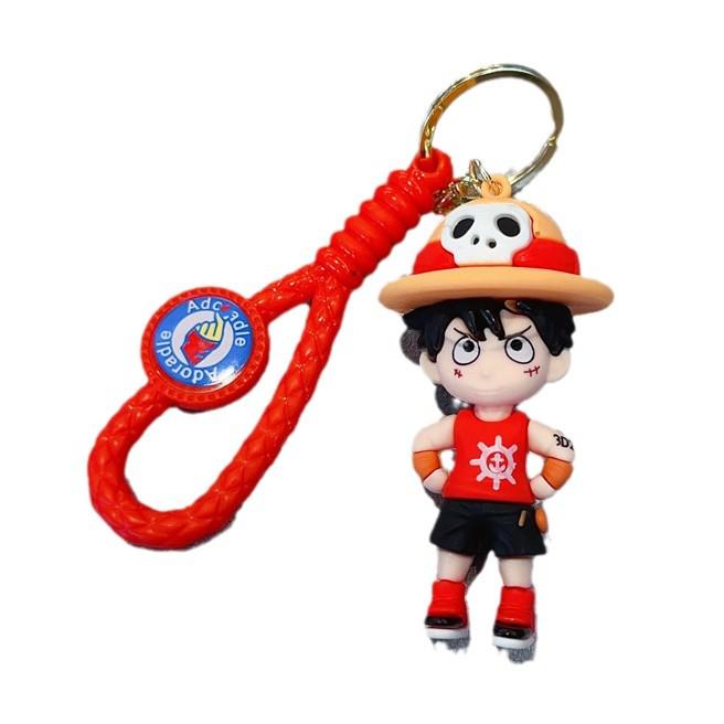 Cartoon One Piece Keychain: PVC Figurine Charm for Bags & Cars, Cute Gift