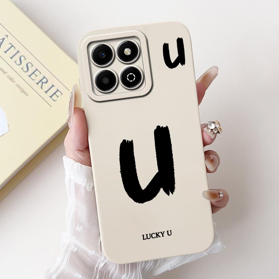 For Honor X6a X6b Case JDY-LX1 JDY-LX2 WDY-LX1 WDY-LX2 Shockproof Cover Cute Letters Soft Silicone Matte Cases For HonorX6b Capa