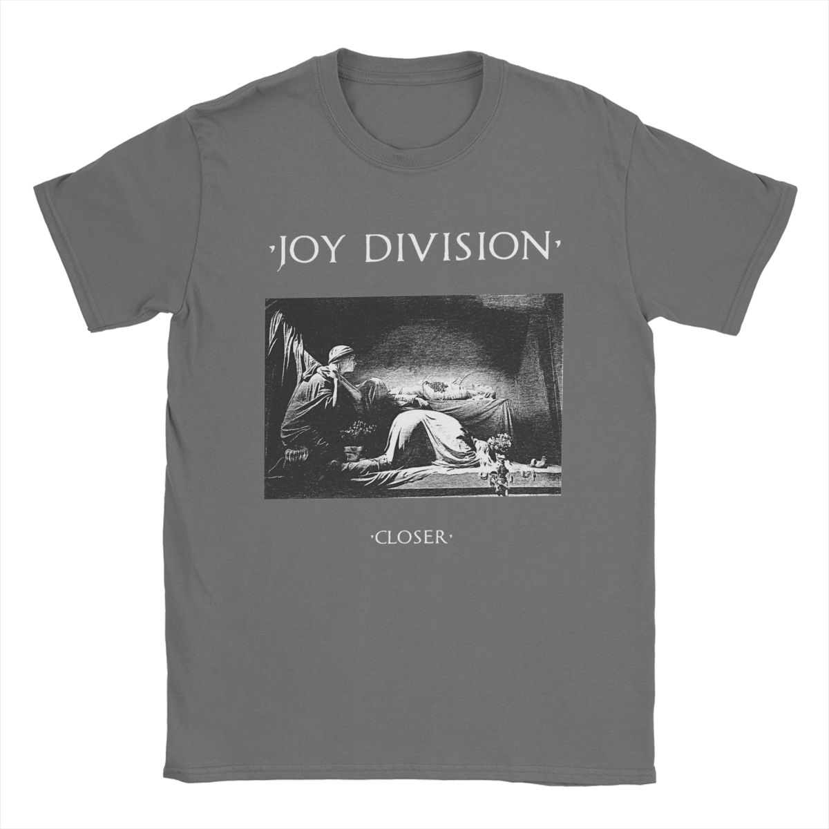 

Чоловіча футболка Joy Division Повсякденні футболки з коротким рукавом та круглим вирізом Футболка з чистої бавовни Ідея для подарунка Одяг XXXXXL темно-сірий колір