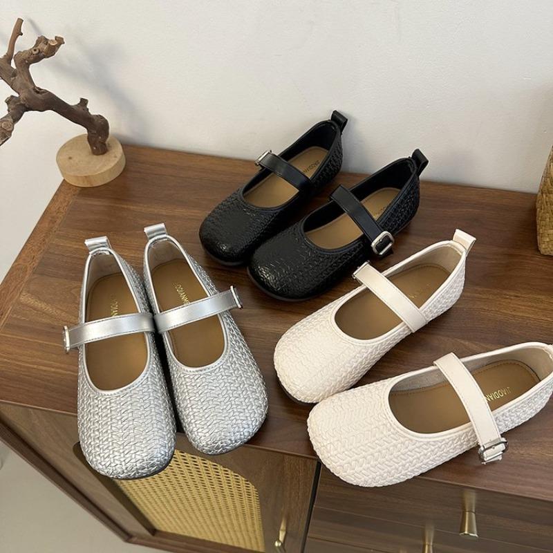 Fashion French Flat Woven Mary Jane Shoes Women's 2025 Spring and Autumn New Shallow Single Shoes