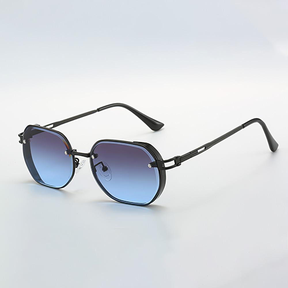 

Latest in Sunglasses for Women Black Frame Gold Border Decoration Stylishable Black Lens Design Eyeglasses Sunglasses Women