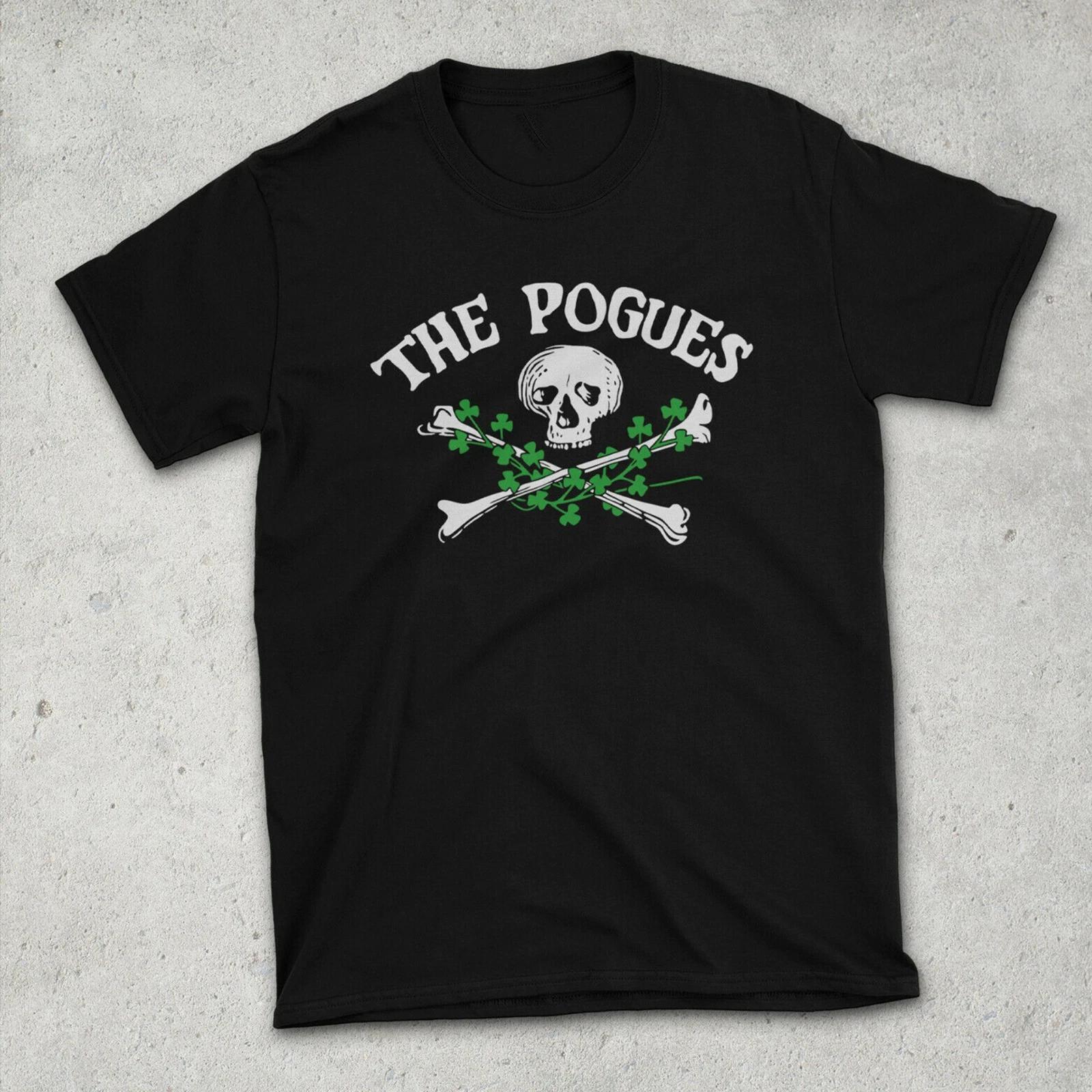 THE POGUES band Skull T-shirt Black Short Sleeve All Sizes S-5XL 1T99 XS