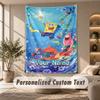 SpongeBob Tapestry, Personalized Custom Text, Wall Hanging Tapestry For Living Room Home Wall Decor