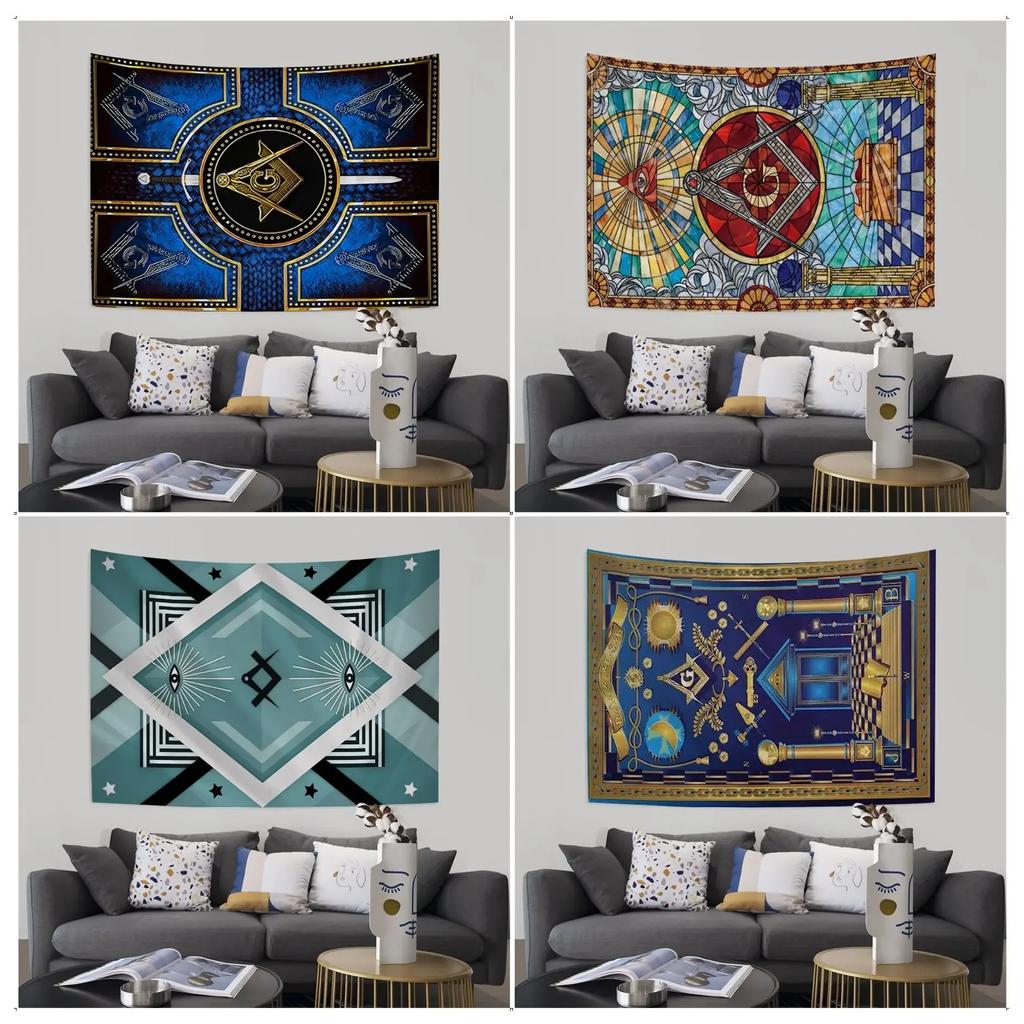 Masonic Freemason Illuminati Printed Large Wall Tapestry Japanese Wall Tapestry Anime Art Home Decor