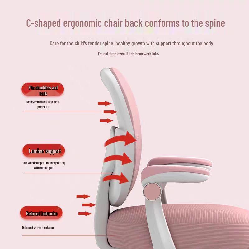 Adjustable Children's Study Chair: Ergonomic Seat for Comfortable Homework and Long Study Sessions.