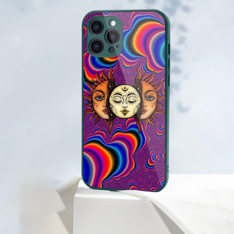 Coole seltsame Kunst-Telefonhülle für iPhone 14 13 12 11 Pro Max X XR XS 8 7 Plus Flüssigglas-Farbtelefonabdeckung