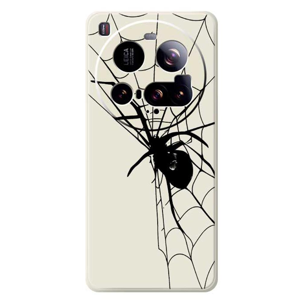 For Xiaomi 15 Ultra Case Spider Pattern Printing Straight Edge TPU Phone Back Cover