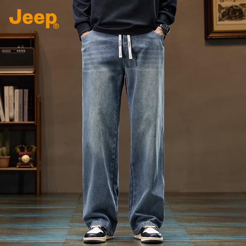 JEEP Men's Loose Straight Leg High Street Jeans