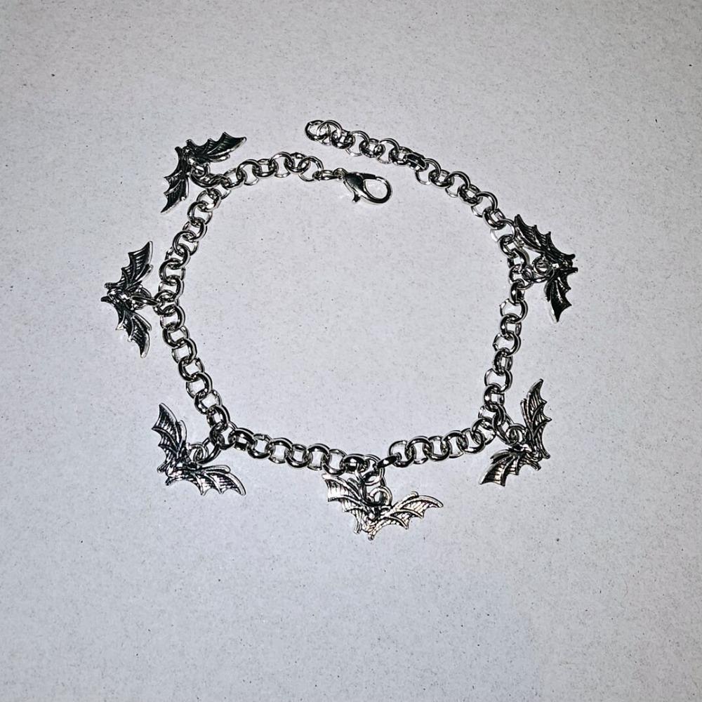 Gothic Cute Little Ghost Bat Charm Pendant Bracelet for Men Women Halloween Party Vampire Punk Creative Jewelry Accessories Gift