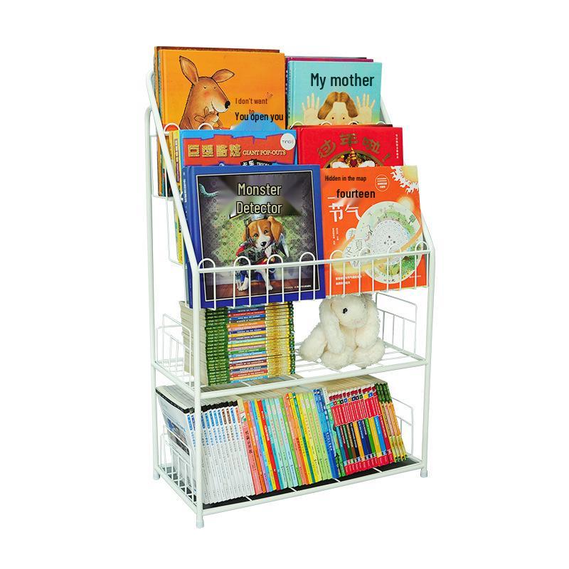 

Compact Floor Picture Book and Magazine Storage Rack for Kids белый