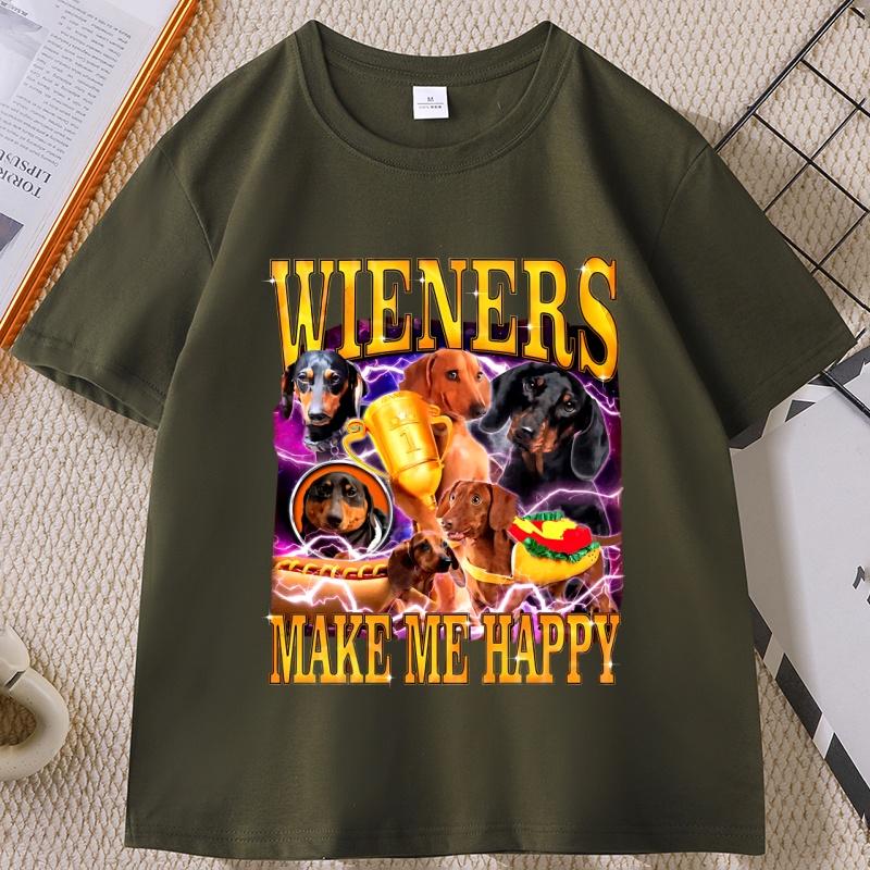 Funny Wiener Dog TShirt for Unisex Women Dachshund Graphic T Shirts Cotton Shortsleeved Unisex Clothing Harajuku Streetwear