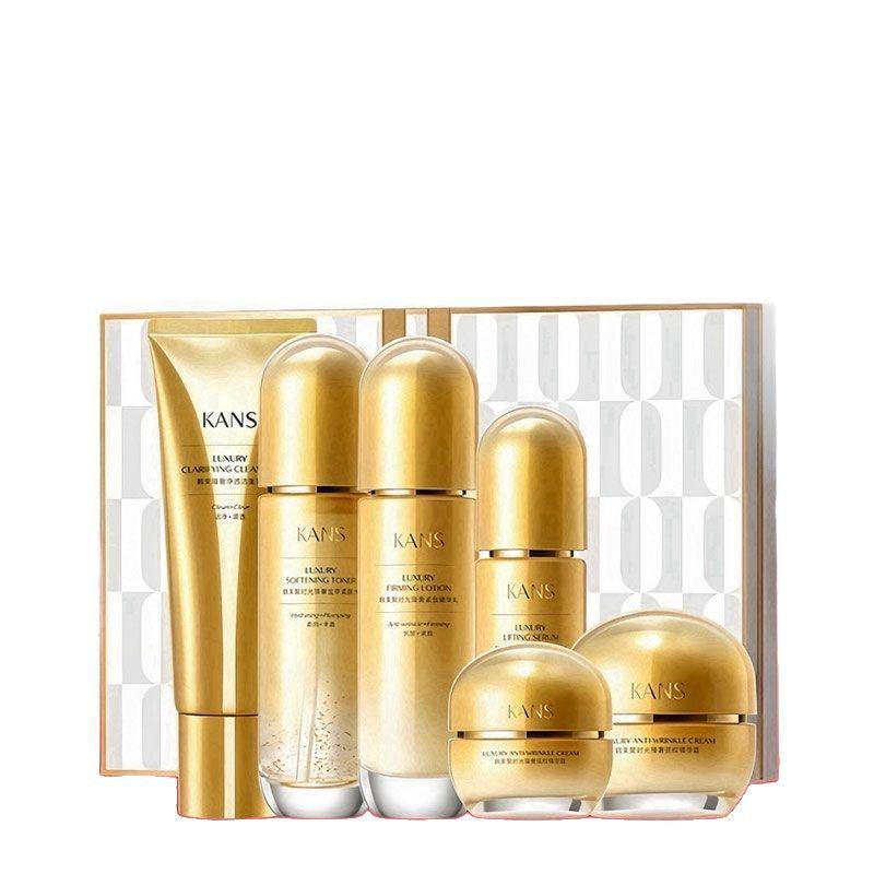 Han Shu Ju Shi Guang Firming & Anti-Wrinkle Skincare Gift Set: Toner, Lotion, Cleanser, Serum.