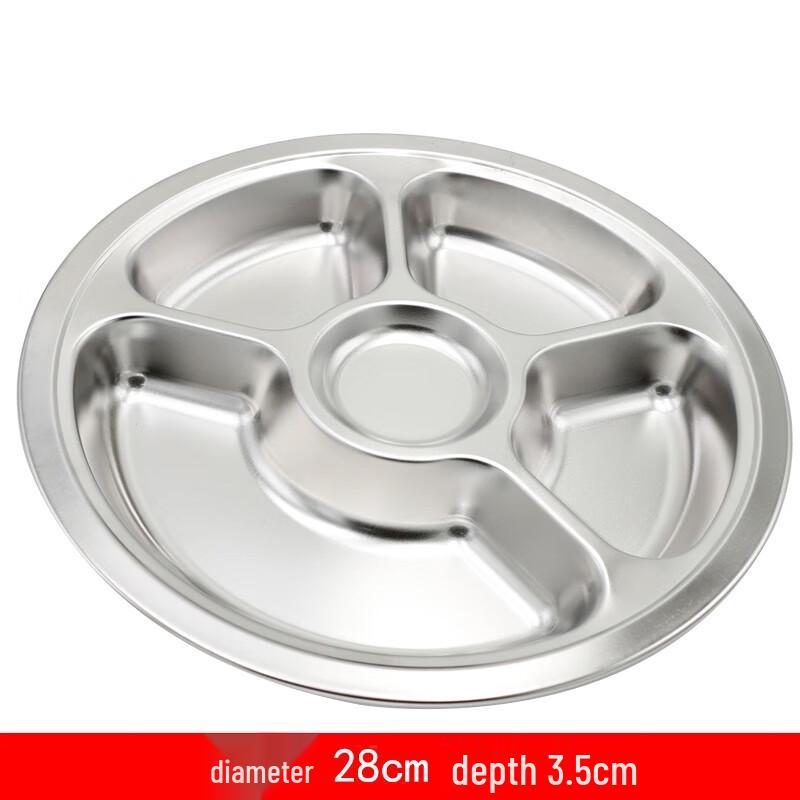 Molona Round Stainless Steel 5-Compartment Meal Plate