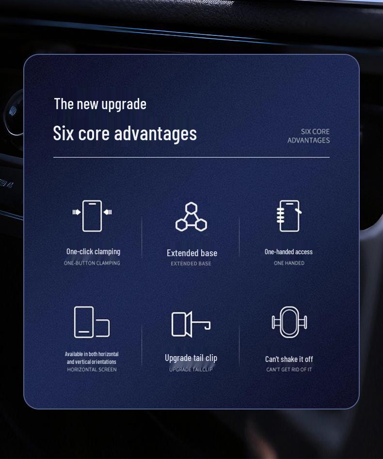Universal 360° Rotating Car Air Vent Phone Holder - Shockproof & Stable for Navigation