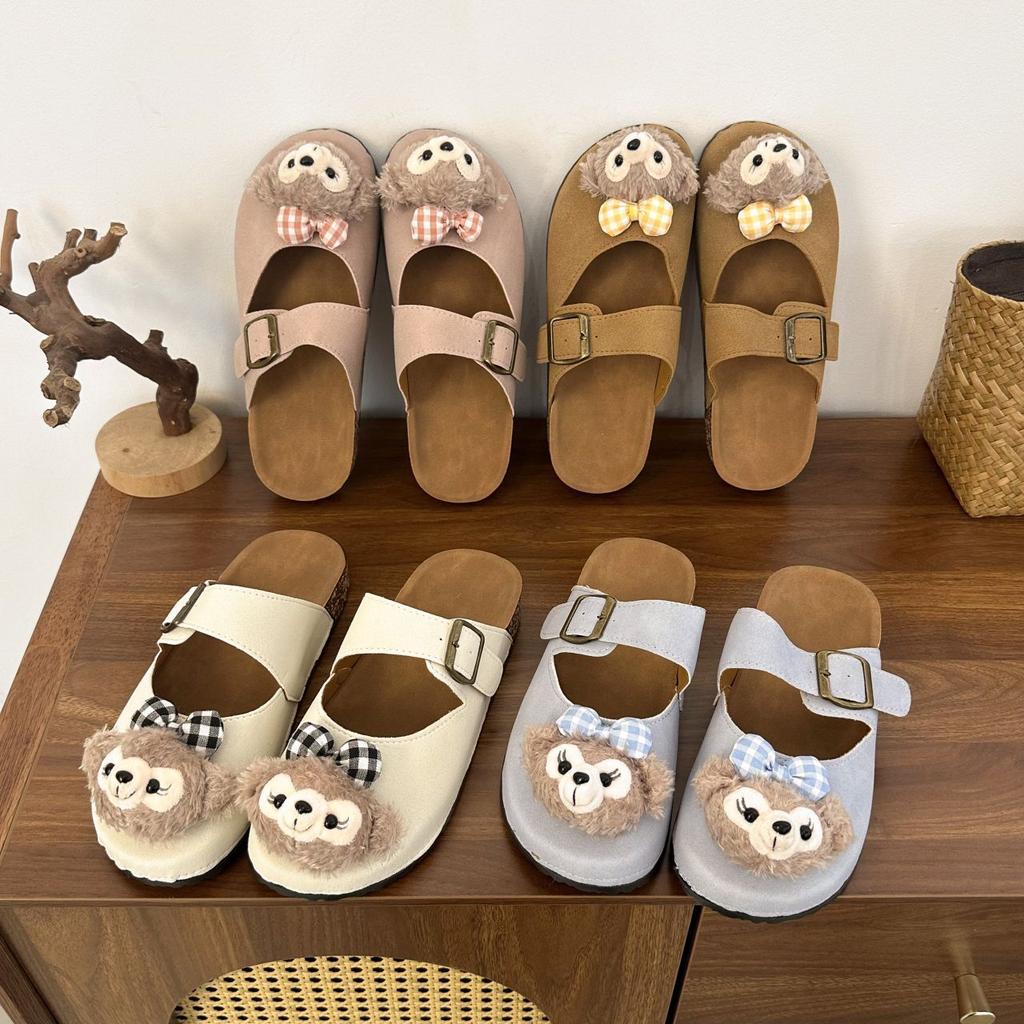 Versatile home non-slip one-pedal cool slippers thick-soled wear cute cartoon bag head slippers 2025 summer and autumn new models