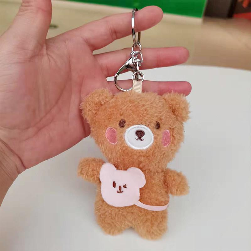 Bear Plush Adorable Keychain Cute Stuffed Animal Pendant For Bags And Gifts