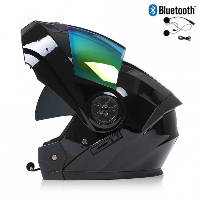 Full Face Motorcycle Helmet With Dual Visors Flip-Up Design All Season Riding Gear Scooter Electric Bike