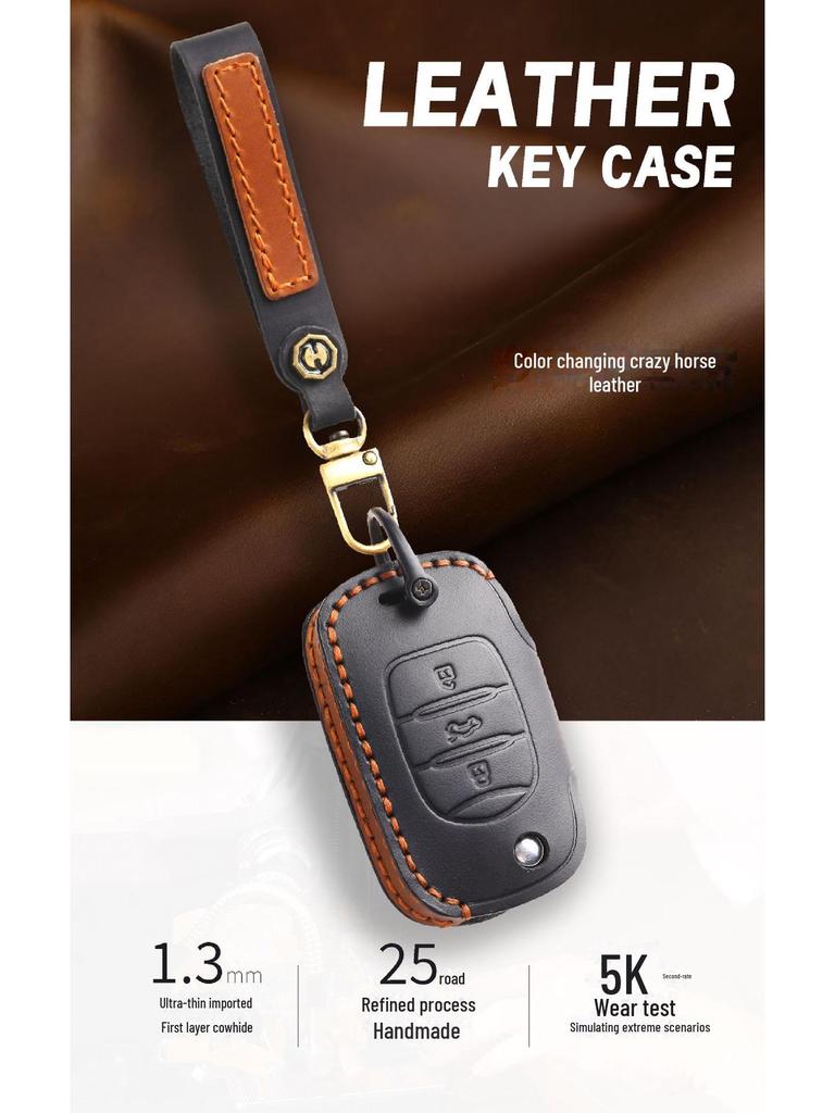 Pokrowiec na kluczyk z prawdziwej skóry dla Wuling Baojun 730/530/360/E200 model składany