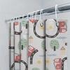Playful Kids Bath Curtain Children's Shower Curtains Decorative with Red Tractor Tree Pattern Washable Fabric for Bathroom Perfe
