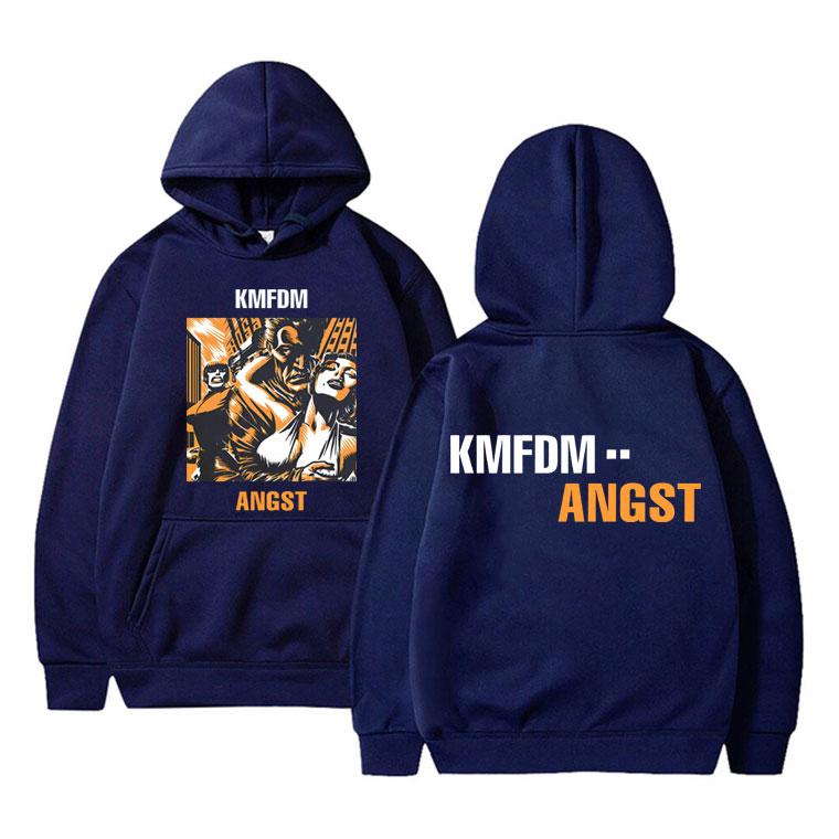 Rock Band Kmfdm Angst Double Sided Print Hoodie Men Women Retro Gothic Punk Sweatshirt Male Casual Fleece Cotton Hooded Pullover
