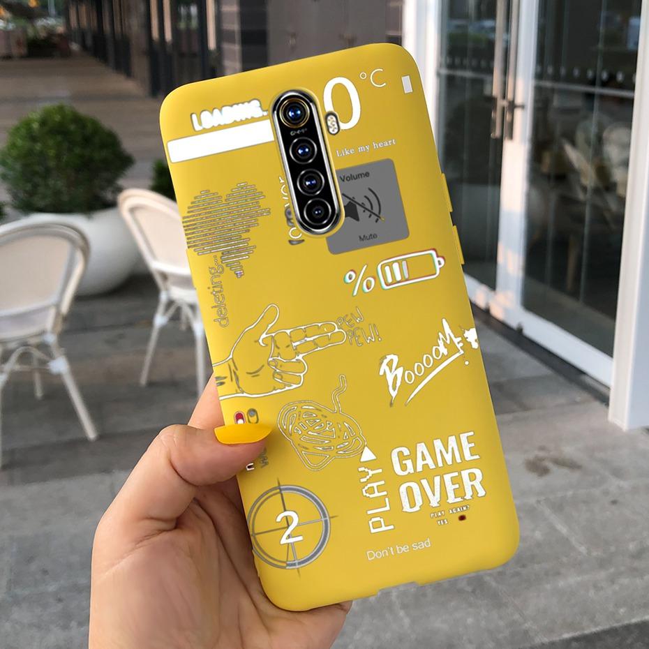 For Realme X2 Pro Phone Case Realme XT X2 Lovely Printing Candy Color Silicone Back Cover For RealmeX2 X 2 Pro XT Soft TPU Coque
