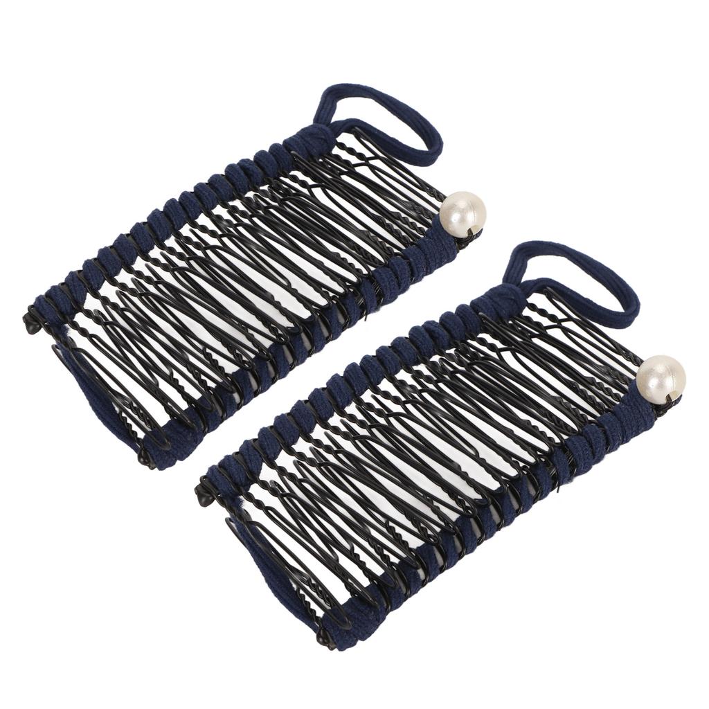2pcs Banana Hair Clips Fashionable Stretchy Vintage Clincher Comb Tool for Women Thick Wavy Curly Hair