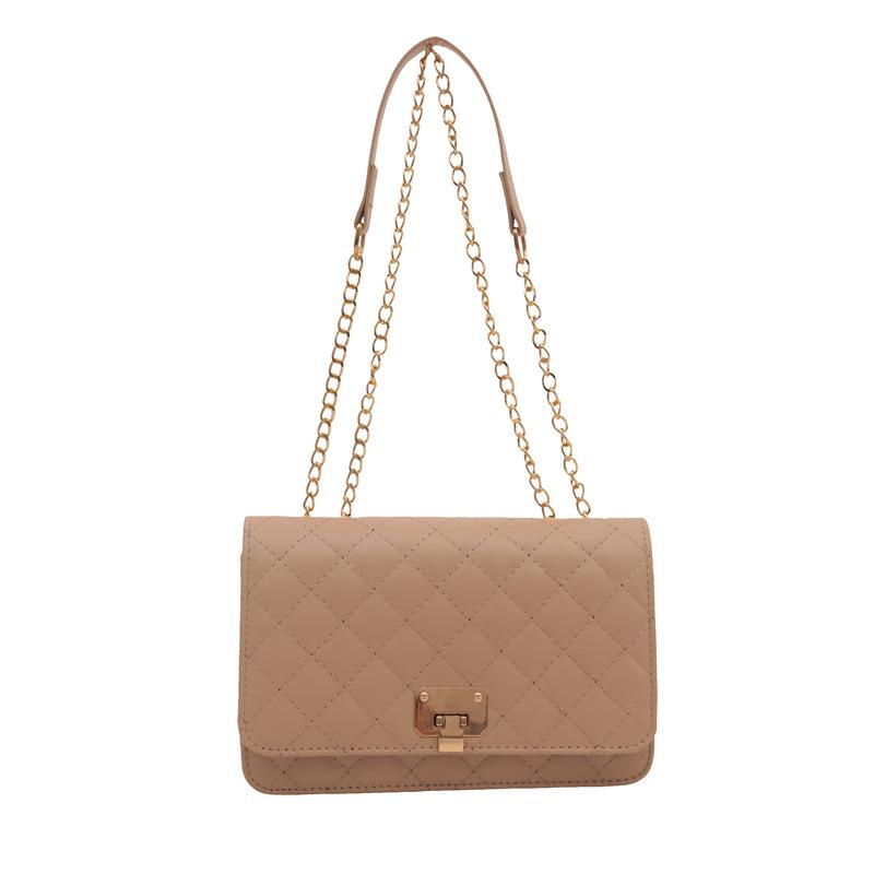 Classic diamond plaid chain bag 2025 autumn and winter versatile embroidered small square bag casual fashion one-shoulder crossbody bag women's bag