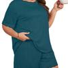 Summer Pajamas Women's Solid Colour Short-sleeved Shorts Plus Size Homewear Suit