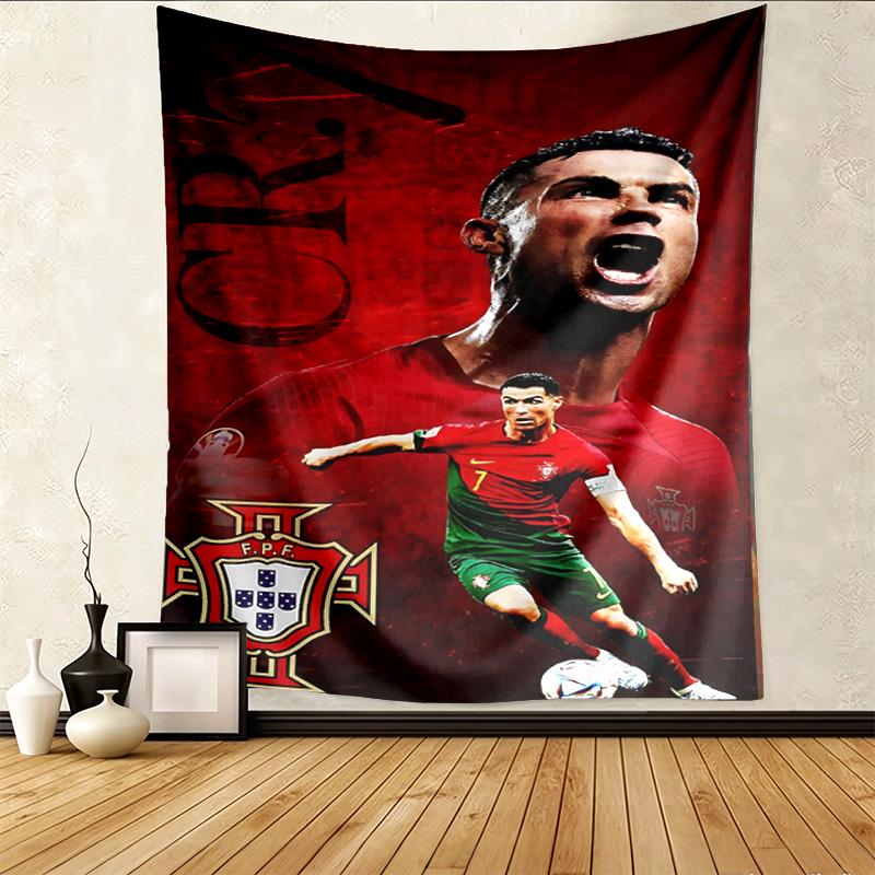 Cr7 Portugal Pattern Tapestry Wall Hanging Boho Aesthetic Wall Blanket For Bedroom Living Room Dorm Home Wall Decor 1012659