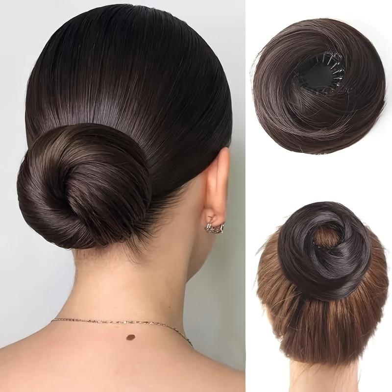 

Synthetic Claw Chignon Straight Hair Bun Black Brown Blonde Extension For Women Girls Hair Accessories Fake False Hairpieces Daily Party Halloween Use