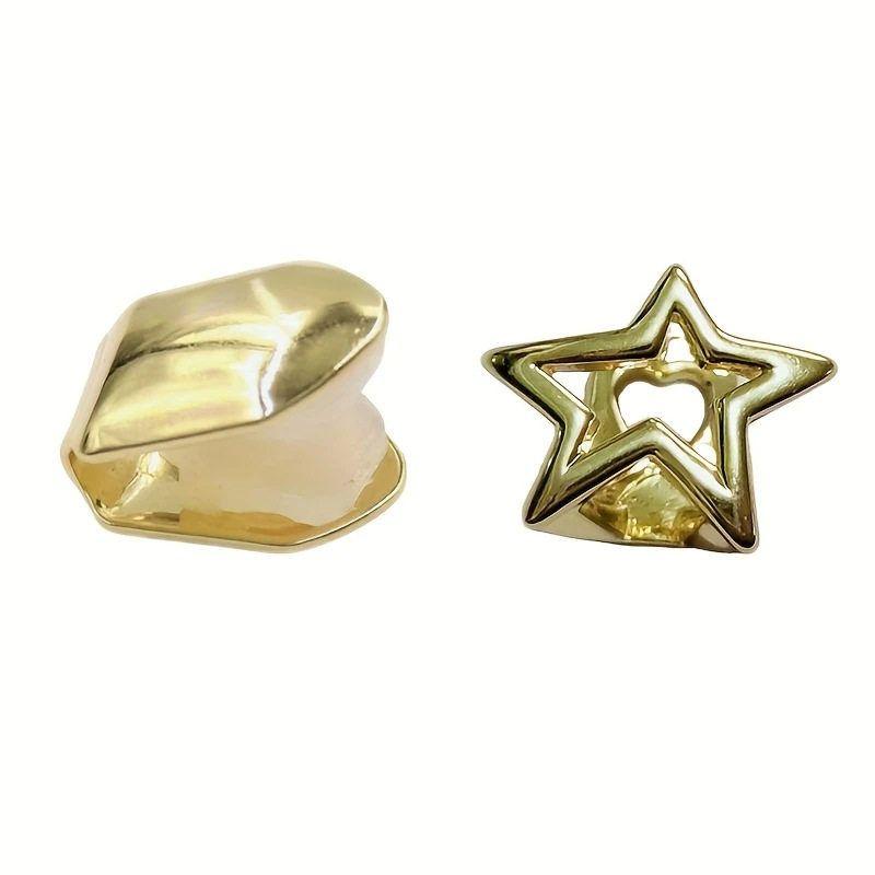 European and American Niche Design Hollow Five-Pointed Star Grillz Hip-Hop Minimalist Star Tooth Jewelry Hip Hop Grill