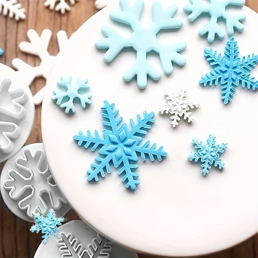 3 Pcs Snowflake Plunger Cake Cutters - Perfect for Festive Baking: Christmas, Halloween, Easter, Hanukkah, Thanksgiving