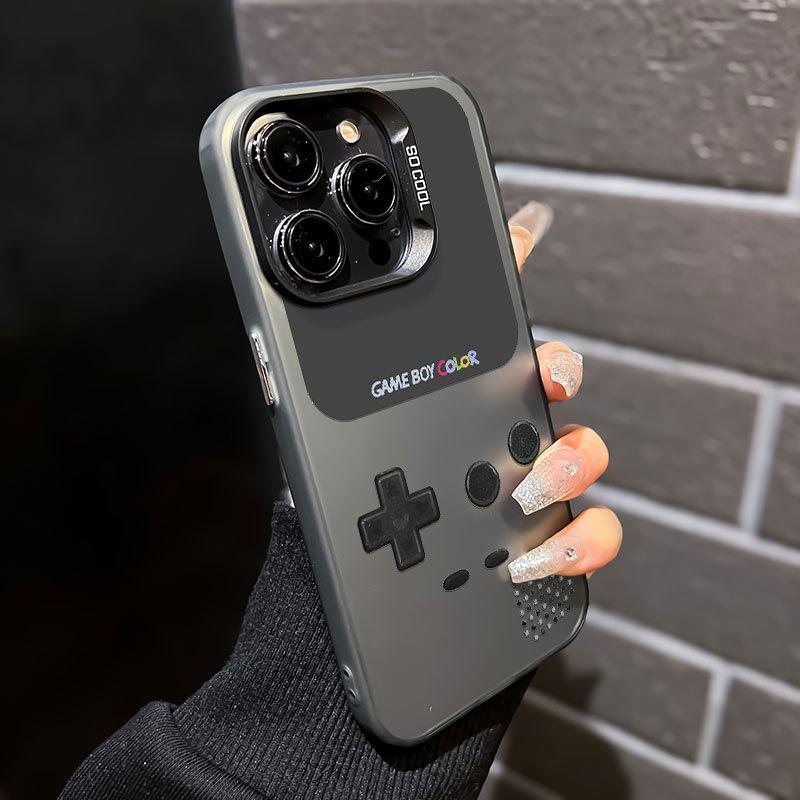 Cross-Border Trendy Game Console Phone Case for iPhone 16 Pro Max - Double Layer, IMD Silver, Drop-Proof (Fits 15/14)