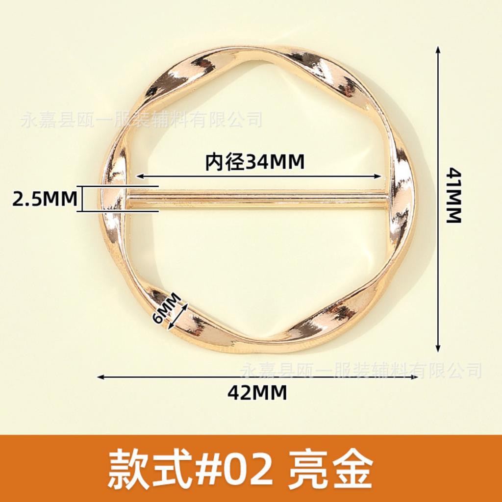 Metalen Ronde Gesp Verstelbare Tailleband Stropdasclip Hem Fixeergesp voor T-shirts Blouses Jurk Accessoires 42 MM Diameter