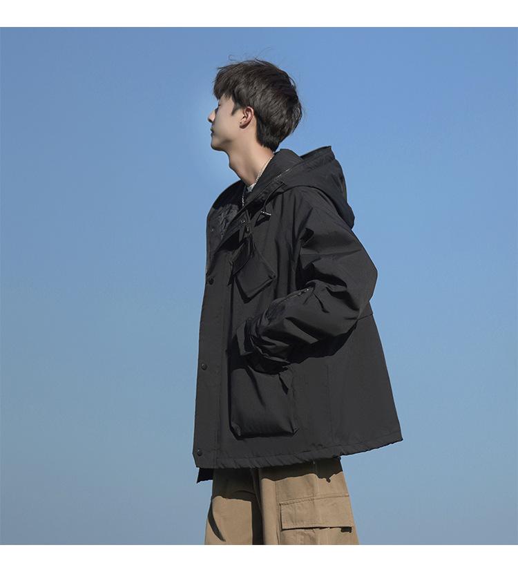 Men's Plus Size Waterproof Multi-Pocket Ski Jacket with Cotton Padding for Winter Warmth 