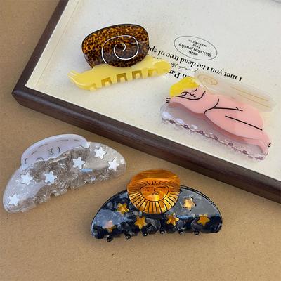 Kreative lustige Acetat Sonnenblume Stern Schnecke Haar Clip Klaue für Frauen mittelalterliche Sonne weibliche Hai Haarnadel Haar Zubehör Werkzeug