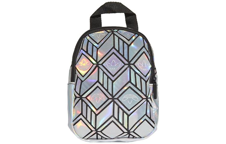 

Adidas Originals Trefoil Polyurethane Artificial Leather Backpack Mini Unisex Dazzling Color Silver GE5448