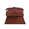 Leather Briefcase Messenger Bag 18 In Laptop Satchel Office College Shoulder Bag