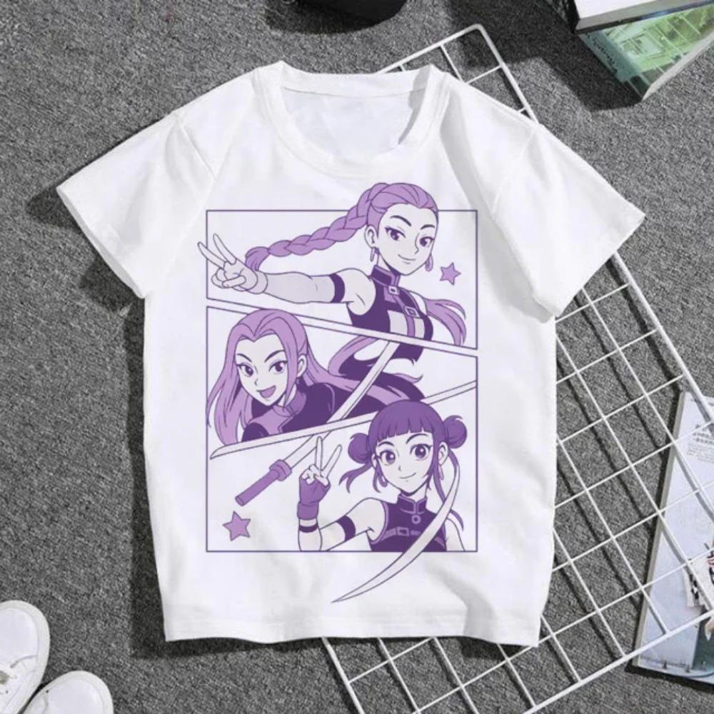 KPop Demon Hunters Kids Clothes 2026 Hot Anime T-shirt Harajuku Girls Casual T-Shirt Fashion Movie T Shirts