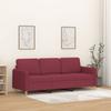 Vidaxl 3-Sitzer-Sofa, Weinrot, 180 cm, Mit Stoff bezogen