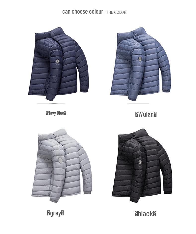 Men's 2024 Autumn/Winter High-End Casual Lightweight Down Jacket with Stand-Up Collar