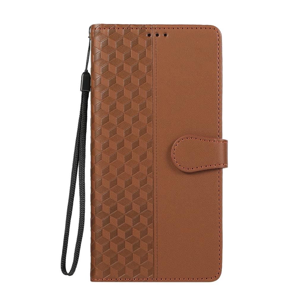 Applicable To Google Pixel 9PRO Leather Case, Redmi K80PRO Rhombus Three-dimensional Embossed Card Wallet Case
