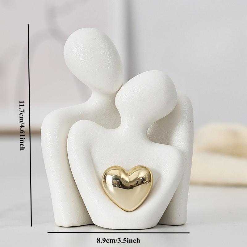 Couple Statue Ceramic Couple Hugging Statue Abstract Modern Sculpture Love Statue Art Craftsmanship Couple Home Decor