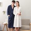 Summer Waffle Mid-Length Bathrobe - Unisex Seven-Sleeve Pajama & Homewear for Couples