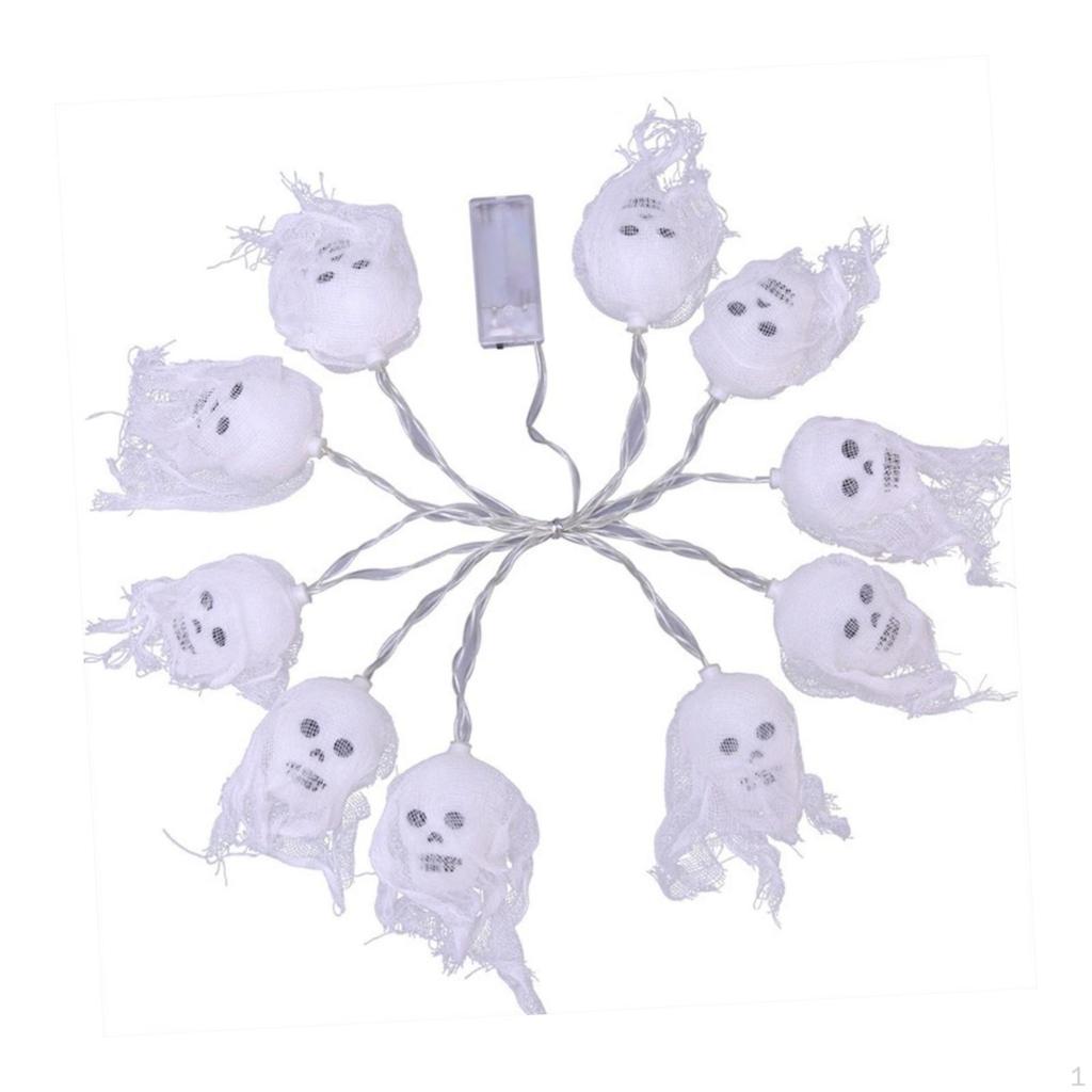 Halloween Lights String Evil Head Light Home Holiday Skeleton Decorative for Kitchen Festive Gate