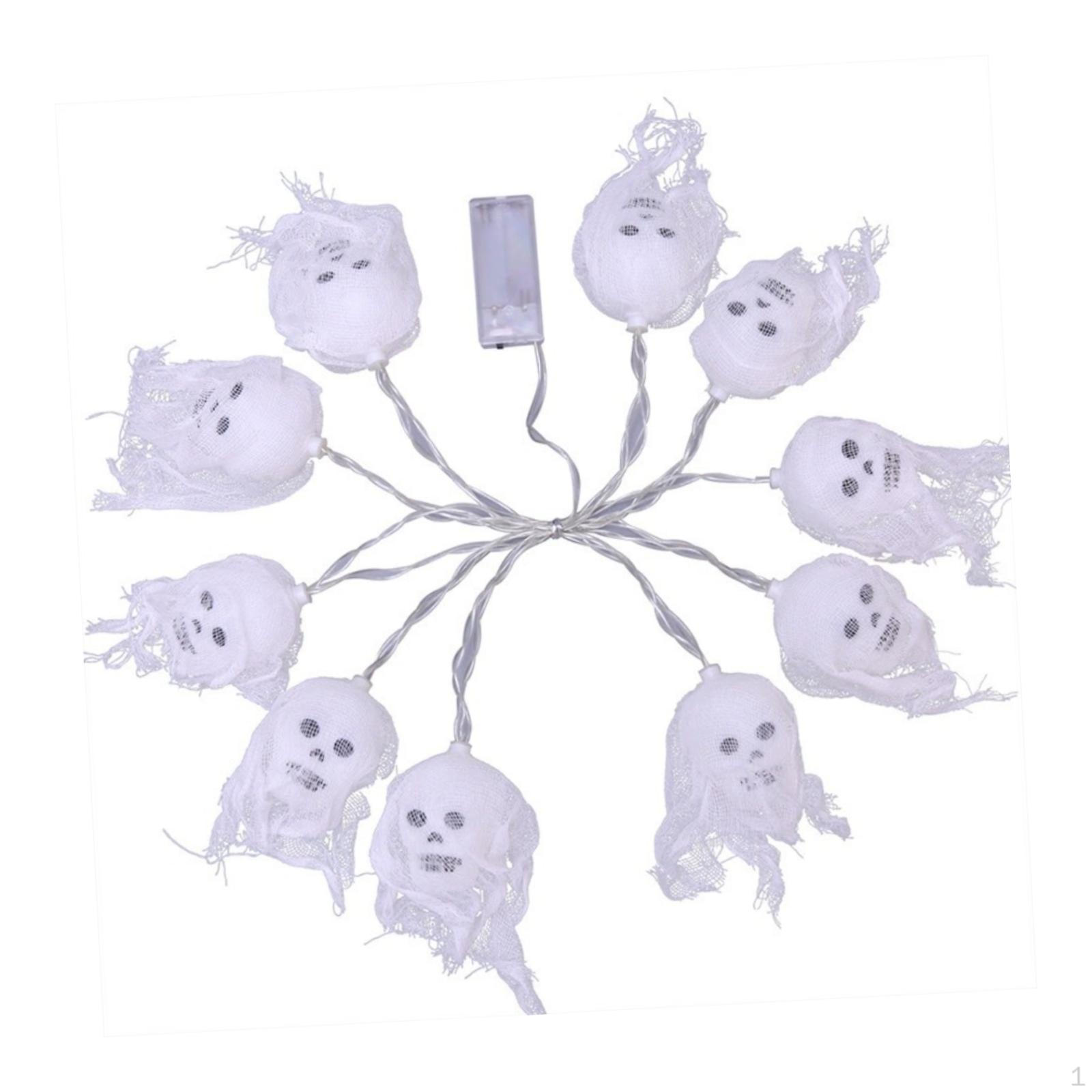 

Halloween Lights String Evil Head Light Home Holiday Skeleton Decorative for Kitchen Festive Gate White Lights