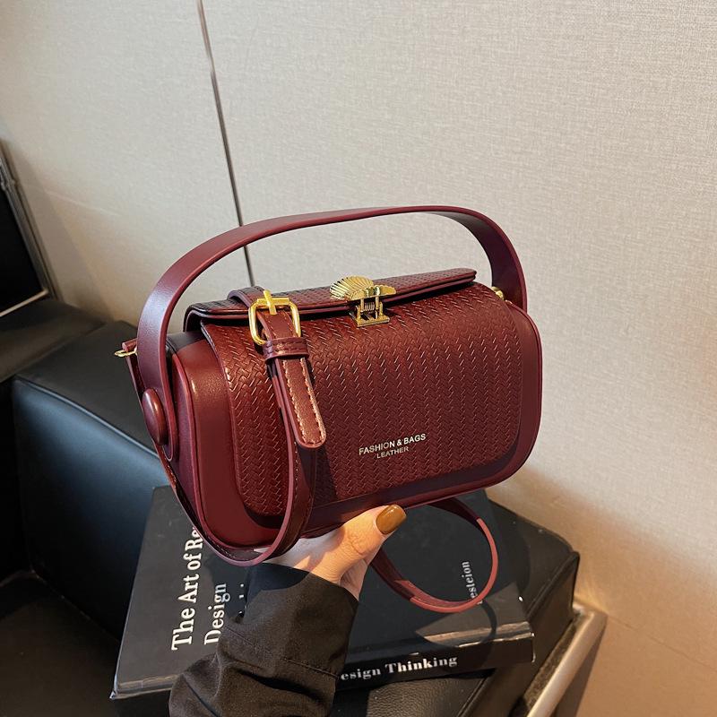 

Ретро-сумка розкішна в корейському стилі: Модна, містка, сумка через плече та на плече для жінок бордовий