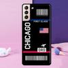 Boarding Pass Plane Ticket Case For Samsung Galaxy S23 S22 Ultra S21 S20 FE Note 10 20 Ultra S8 S9 S10 Plus Cover