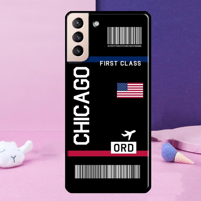 Boarding Pass Plane Ticket Case For Samsung Galaxy S23 S22 Ultra S21 S20 FE Note 10 20 Ultra S8 S9 S10 Plus Cover